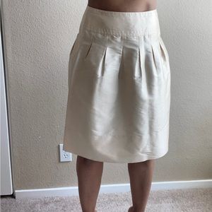 100% Silk A-Line Skirt Gold Tan Lauren by Ralph Lauren